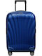 Samsonite C-Lite Куфар За Пътуване Кабинен Твърд Син С 4 Колела Височина 55см