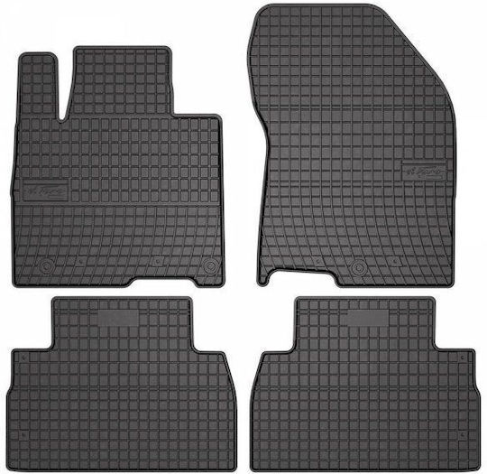 Frogum Set of Front and Rear Mats 4pcs Tray Type for Hyundai Santa Fe 2018 Black