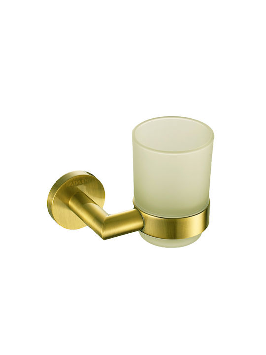 Ravenna Parthenon Glass Cup Holder Wall Mounted Gold