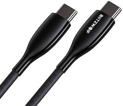 BlitzWolf BW-TC24 Braided USB 2.0 Cable USB-C male - USB-C male 100W Μαύρο 1.8m