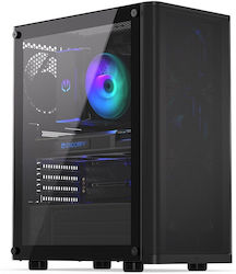 Endorfy Ventum 200 Air Gaming Midi Tower Κουτί Υπολογιστή με Πλαϊνό Παράθυρο Μαύρο