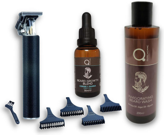 Qure Homme με Hair Clipper, Beard Growth Blend Cerise & Panna Dry Oil 30ml & Invigorating Beard Wash 200ml 230ml