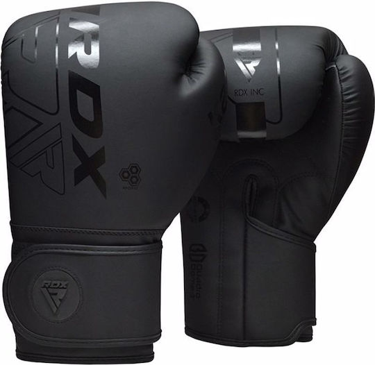 RDX F6 KARA Γάντια Πυγμαχίας από Συνθετικό Δέρμα για Αγώνα Μαύρα
