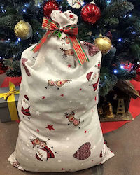 Pennie Fabric Christmas Sack for Gift White 50x86cm. 051808-04