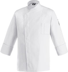 Tips Bluse Koch Unisex Weiß mit Langärmelig