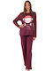 Relax Lingerie Winter Women's Pyjama Set Cotton Purple