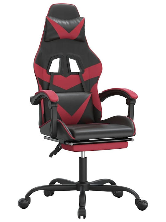 vidaXL 3143861 Artificial Leather Gaming Chair with Footrest Black/Burgundy