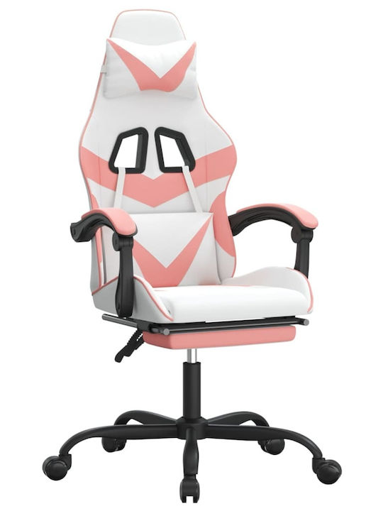 vidaXL 3143863 Gaming Chair with Footrest White...