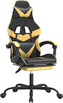 vidaXL 3143856 Artificial Leather Gaming Chair with Footrest Black / Gold