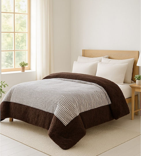 Saray Home Bettbezug Großes Doppelbett 220x240cm Plush Ecru 300 GSMGsm