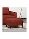 Burgundy Artificial Leather Footstool 60x50x41cm
