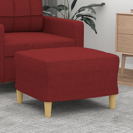 Υποπόδιο Επενδυμένο με Ύφασμα Κόκκινο 60x50x41εκ.