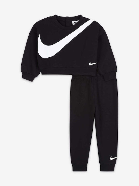Nike Παιδικό Σετ Φόρμας Μαύρο 2τμχ Swoosh Essentials