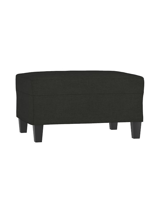 Stool Footstool Upholstered with Fabric Black 70x55x41cm