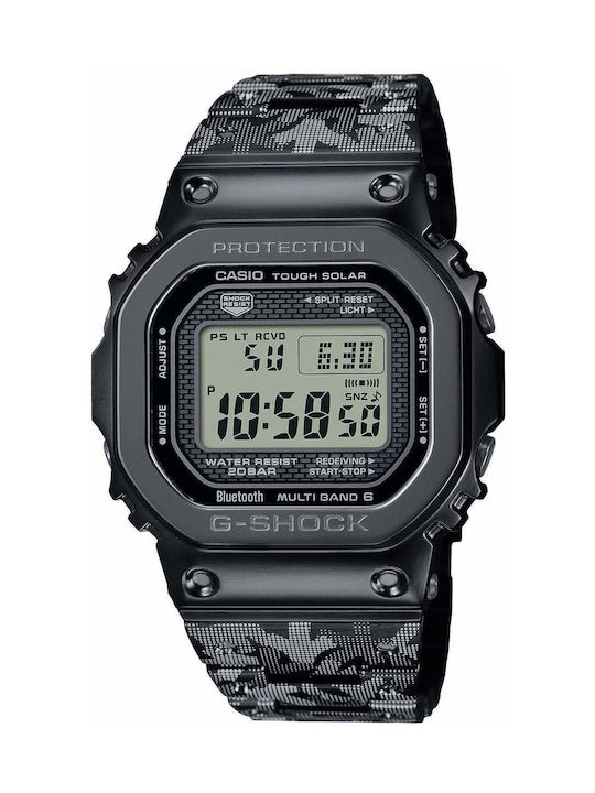 Casio Digital Uhr Chronograph Solar mit Schwarz Metallarmband