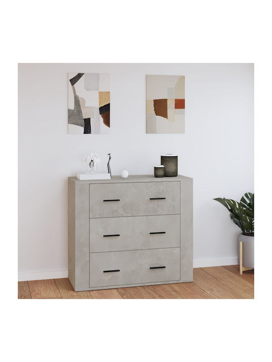 Wooden Bedroom Chest of Drawers with 3 Grey Con...