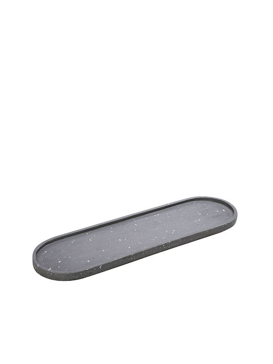 Espiel Platou Decorativ Oval Beton Dark Grey 1buc 49x15x2buc