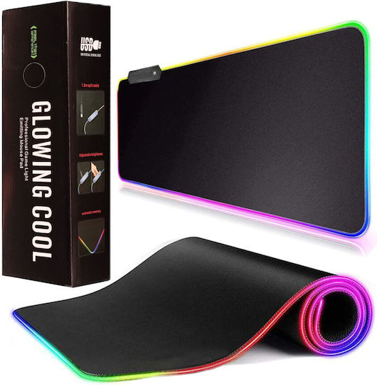 Factory 12200015 Gaming Mauspad XXL (800mm) mit RGB-Beleuchtung via USB Schwarz