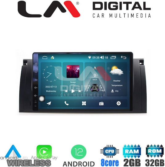 LM Digital Auto-Audiosystem für BMW X5 (E53) / Serie 5 (E39) / Serie 7 (E38) S5-S7-X5 (E38-E39-E59) 1998-2005 (Bluetooth/USB/WiFi/GPS/Apple-Carplay/Android-Auto) mit Bildschirm 9"