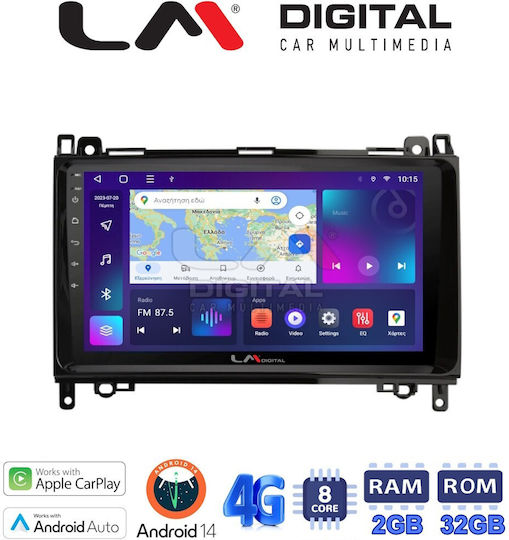 LM Digital Auto-Audiosystem für Mercedes-Benz Sprinter / Vito Alfa Romeo Spinne 2004-2012 (Bluetooth/USB/WiFi/GPS/Apple-Carplay/Android-Auto) mit Touchscreen 9"