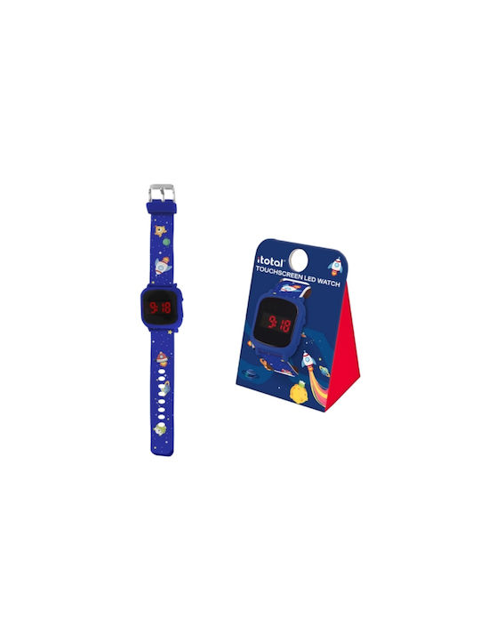 I-Total Kids Digital Watch Touch Space with Rubber/Plastic Strap Blue