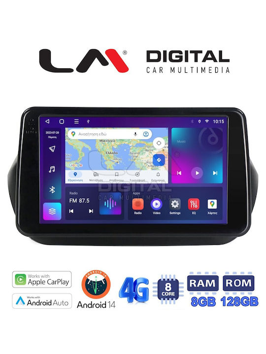 LM Digital Sistem Audio Auto pentru Peugeot Bipper Fiat Fiorino Citroen Nemo 2007-2013 (Bluetooth/USB/WiFi/GPS/Apple-Carplay/Android-Auto) cu Ecran Tactil 10.1"