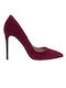 Mourtzi Suede Pointed Toe Stiletto Burgundy High Heels