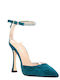 Fardoulis Suede Green Heels with Strap