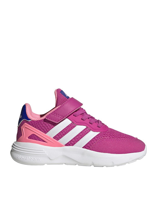 Nebzed Lifestyle Running Elastic Παιδικά Sneakers με Σκρατς Φούξια
