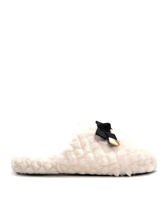 Jomix Women's Slippers with Fur White