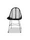 Dining Room Metallic Chair Black 49x56x84cm 4pcs