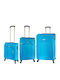 Diplomat The Quattre Collection Fabric Suitcases Turquoise Max Height 78cm with 4 Wheels Set of 3