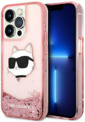 Karl Lagerfeld Glitter Choupette Head Ροζ (iPhone 14 Pro Max)