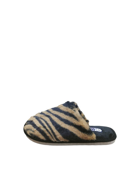 Papuci de casă pentru femei Zebra Brown/Black