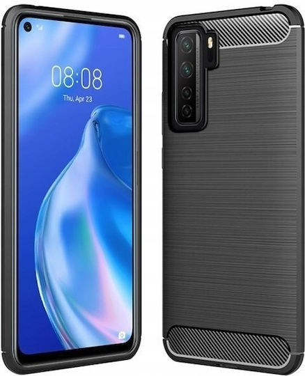 Forcell Carbon Back Cover Σιλικόνης Μαύρο (Huawei P40 Lite 5G)