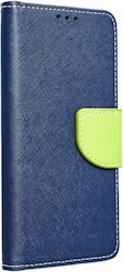 Forcell Fancy Buchen Sie Synthetisches Leder Navy / Lime (Galaxy Xcover 5)