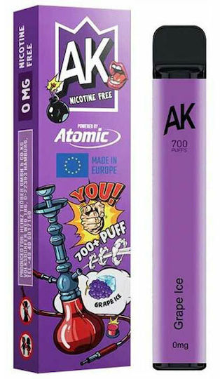 Atomic Disposable E-Cigarette 700 Puffs Grape Ice Without Nicotine 2ml Purple