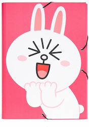 Grupo Erik Folder Prespan with Rubber Band and Ears for Paper A4 Pink Line Friends Cony