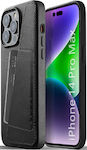 Mujjo Leather Back Cover with Credit Card Holder Black (iPhone 14 Pro Max)