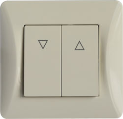 Lineme Recessed Electrical Rolling Shutters Wall Switch with Frame Basic Ιβουάρ 50-00109-30