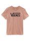 Vans Γυναικείο T-shirt Ροζ με Στάμπα
