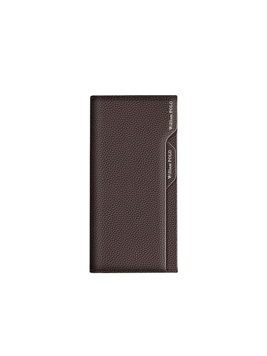 William Polo Men's Leather Card Wallet Brown