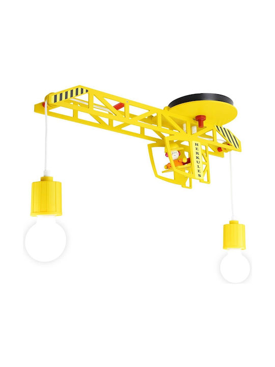 Elobra Crane Markus Single Bulb Kids Lighting Pendant Wooden 40W with Drive Size E27 In Yellow Colour