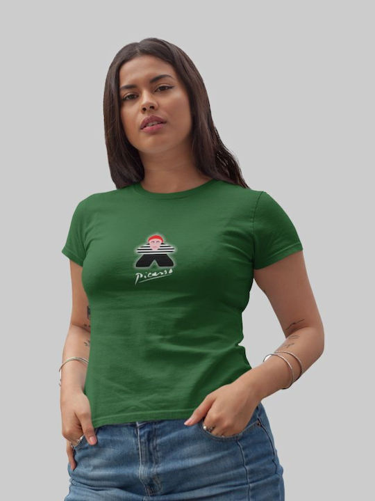 Picasso Meeple W T-Shirt - BOTTLE GREEN