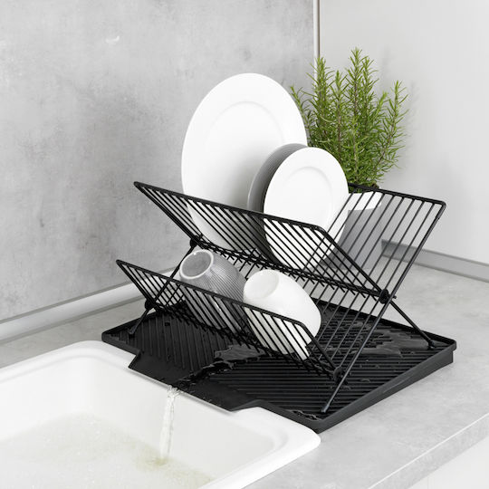 Wenko Scurgător De Chiuvetă Din Plastic Negru 40x25x34cm