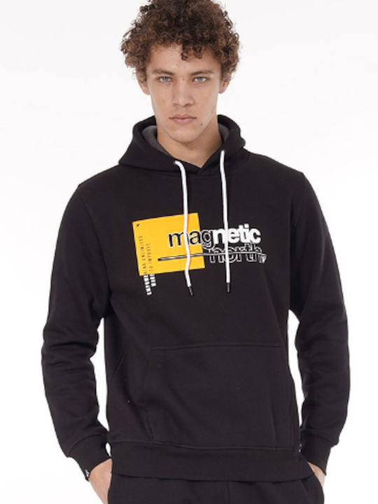 Magnetic North Sweatshirt with Hood Black