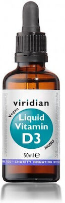 Viridian Liquid Vitamin D3 Vitamin for Immune System Boost 2000iu 50ml