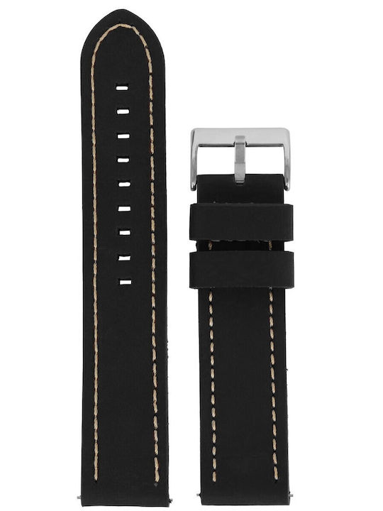 Diloy Straps Δερμάτινο Λουράκι Μαύρο 20mm