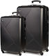 Cardinal Travel Suitcases Hard Black with 4 Wheels Set 2pcs