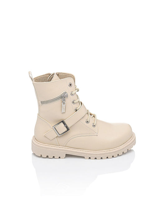 Scarpy Children's leather boots creme